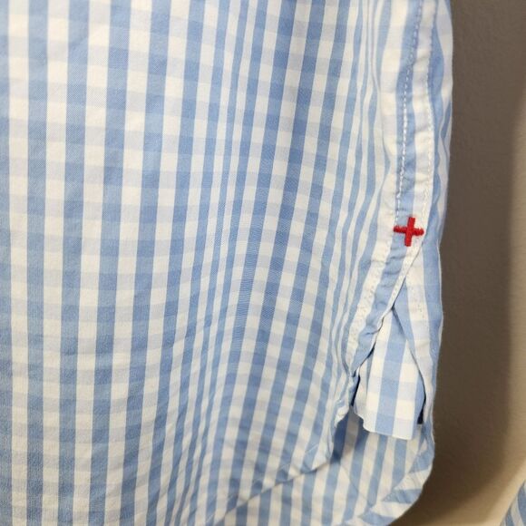 Victorinox Y2K Mens Long Sleeve Gingham Print Cotton Nylon Blend Button Down M - Picture 5 of 6